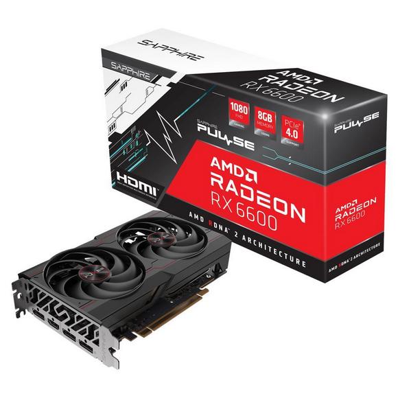 Sapphire PULSE Radeon RX 6600 8GB GDDR6 PCI Express 4.0 ATX Video Card Refurbished