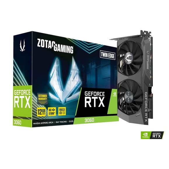 ZOTAC GAMING GeForce RTX 3060 Twin Edge 12GB GDDR6 192-bit 15 Gbps PCIE 4.0 Gaming Graphics Card