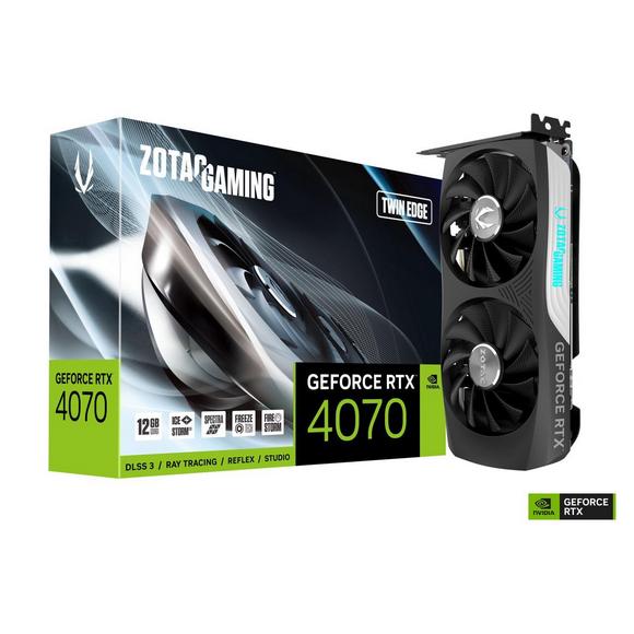 ZOTAC GAMING GeForce RTX 4070 Twin Edge DLSS 3 12GB GDDR6X 192-bit 21 Gbps PCIE 4.0 Compact Gaming Graphics Card