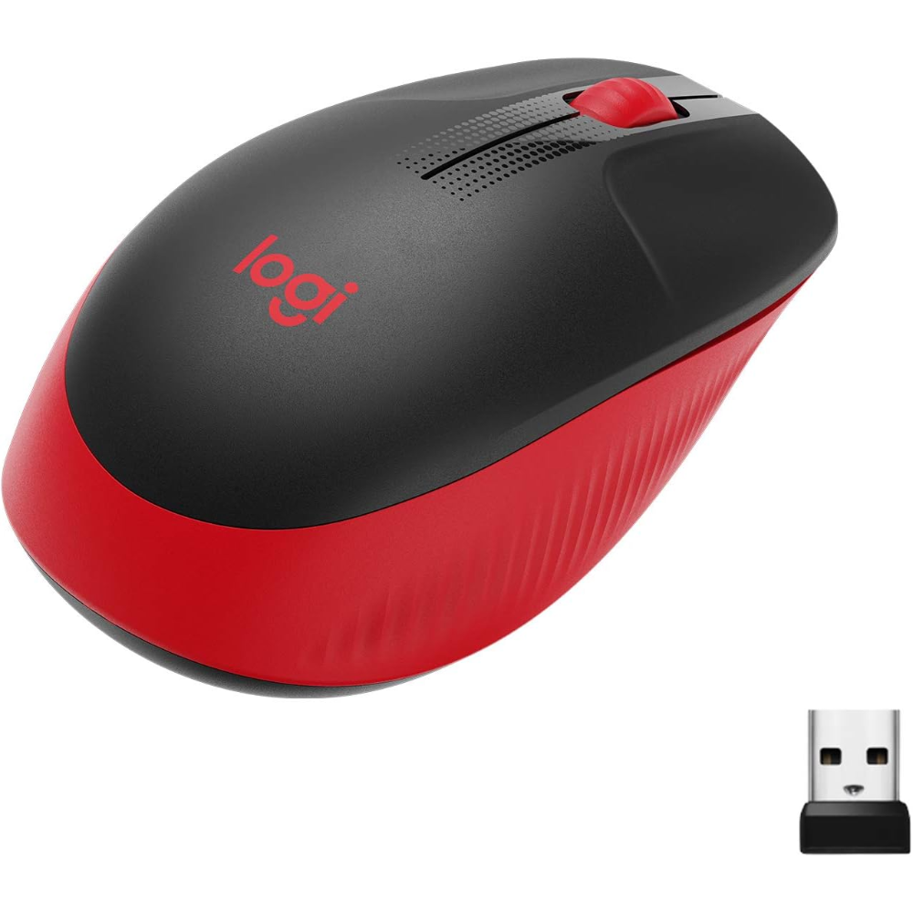 Logitech M190 Wireless Mouse Full Size Comfort Curve Design 1000DPI Red 910-005915