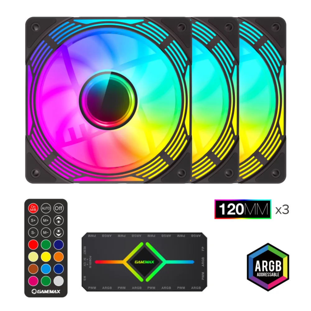 Gamemax Fans:Kf300 3X Bk