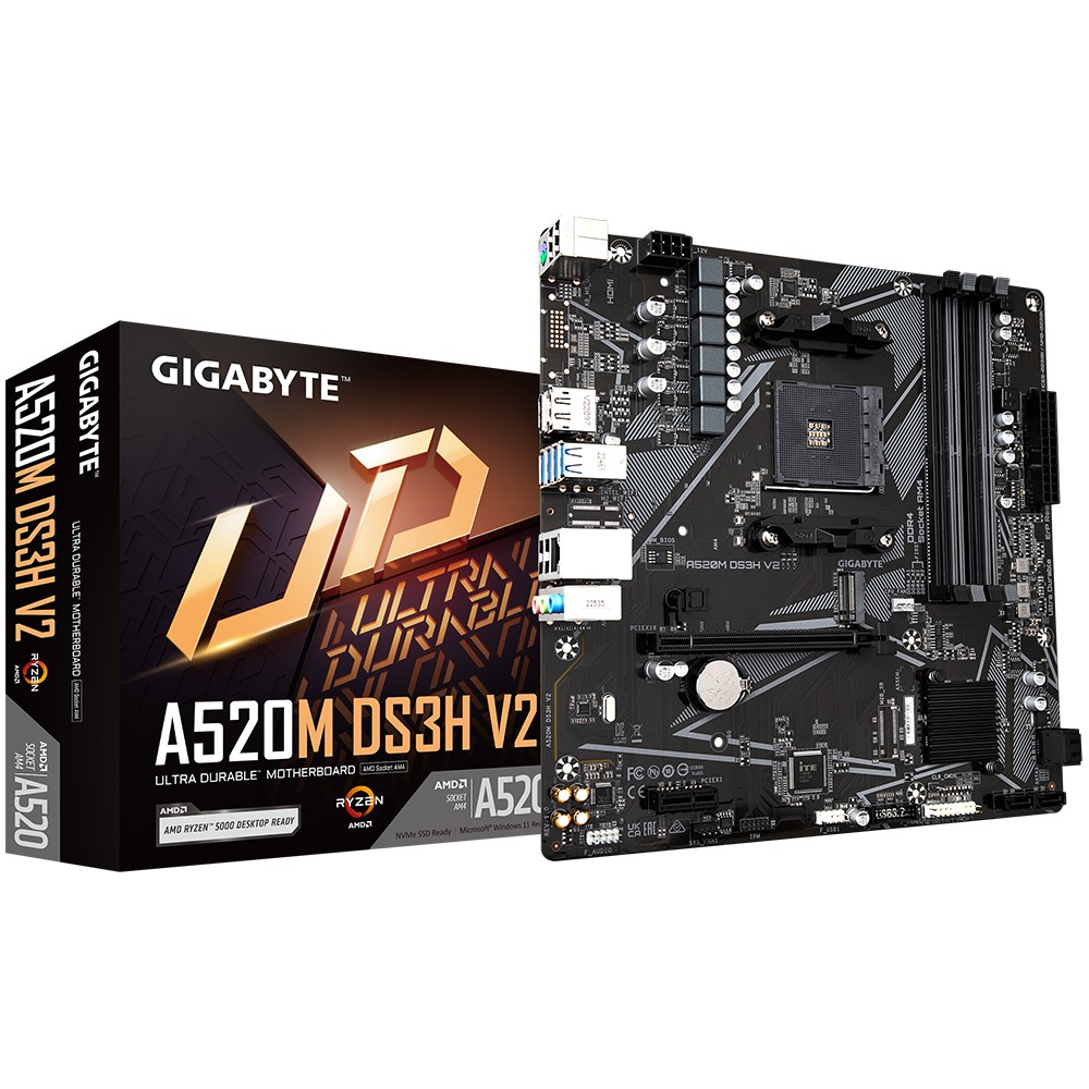 Gigabyte A520M DS3H V2 AMD AM4 DDR4 MicroATX Motherboard