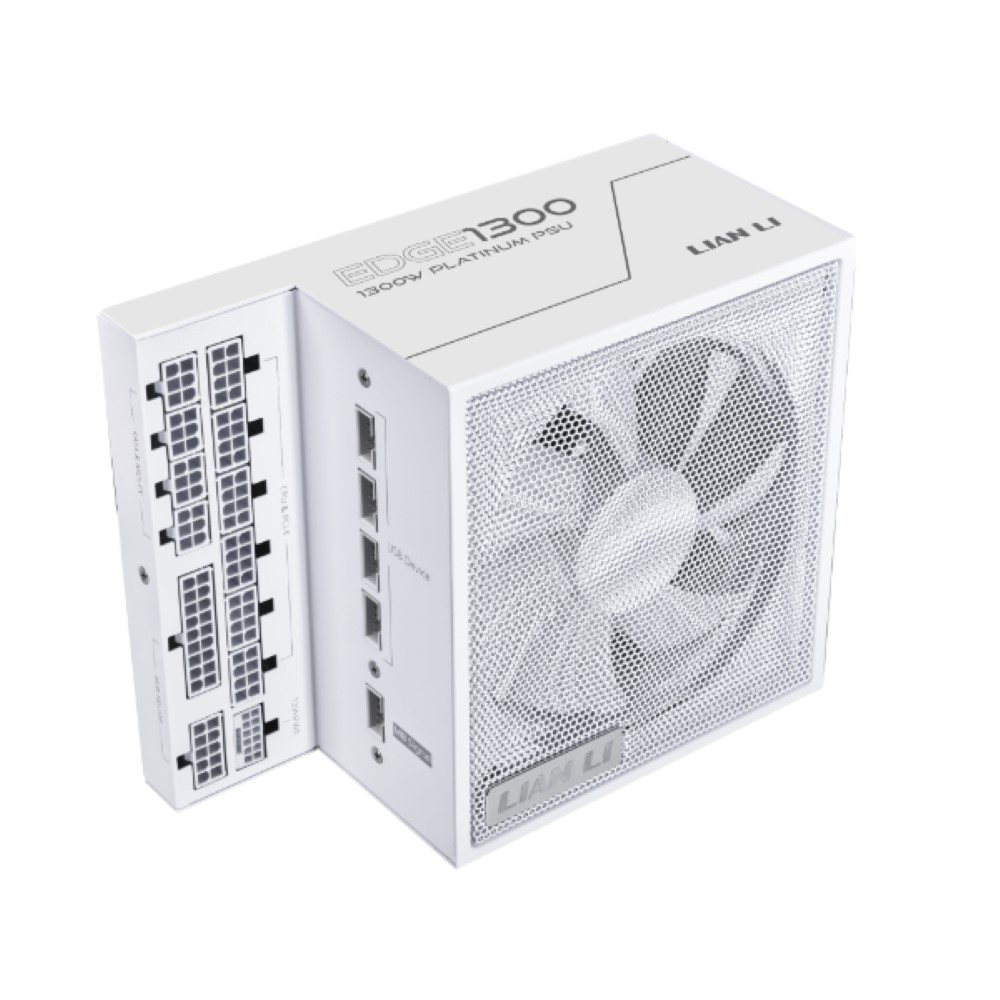 Lian Li Edge 1000W PCIE 5.1 Fully Modular 80 Pluse Gold PSU with USB & Fan Hub – White