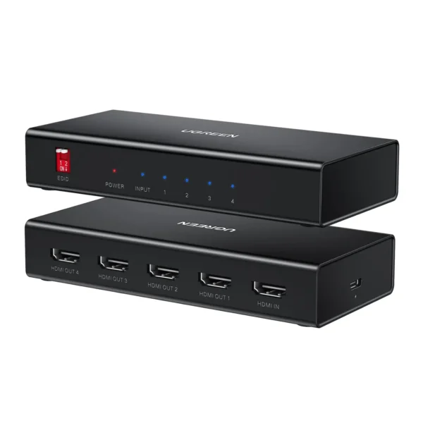 UGREEN 90514 HDMI Splitter 1 in 4 Out 4K@60Hz Support EDID HDCP 2.2/1.4 3D HDR