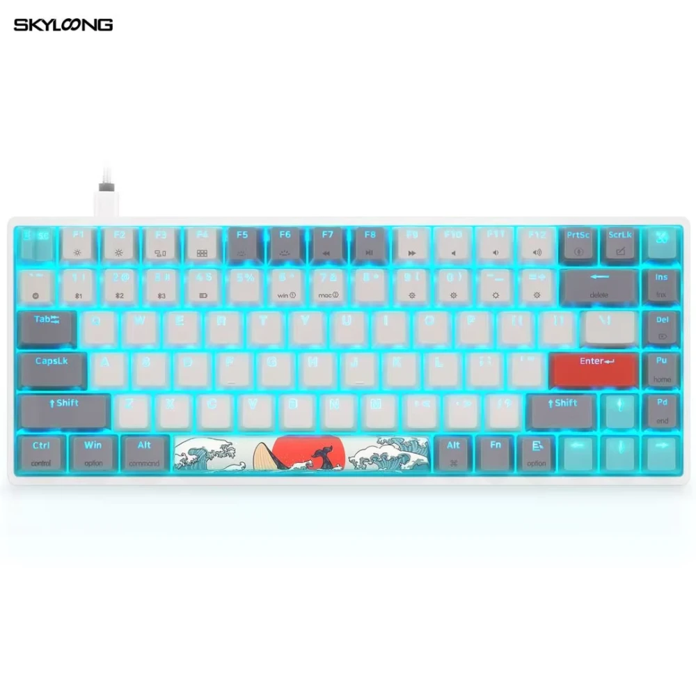 Skyloong Keyboard:Gk96 Coral Sea  Red Switches