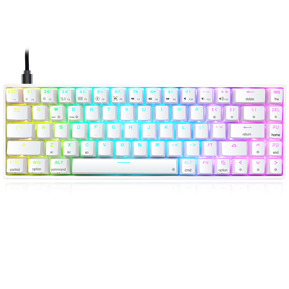 Skyloong Keyboard:Gk68 White / Red Switches
