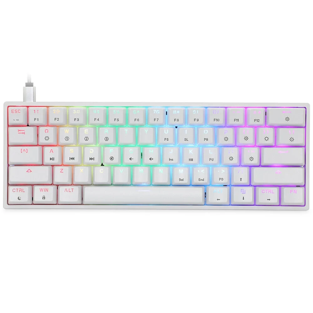 Skyloong Keyboard:Gk61 White /  Brown