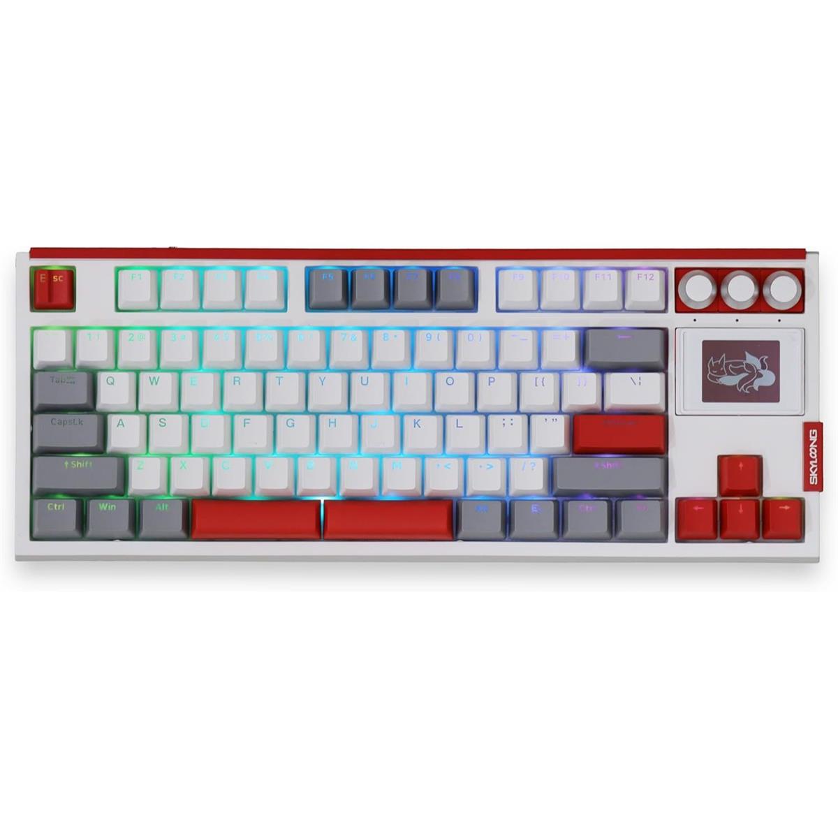 Skyloong Keyboard:Gk87 Pro White Gray - Red Swit