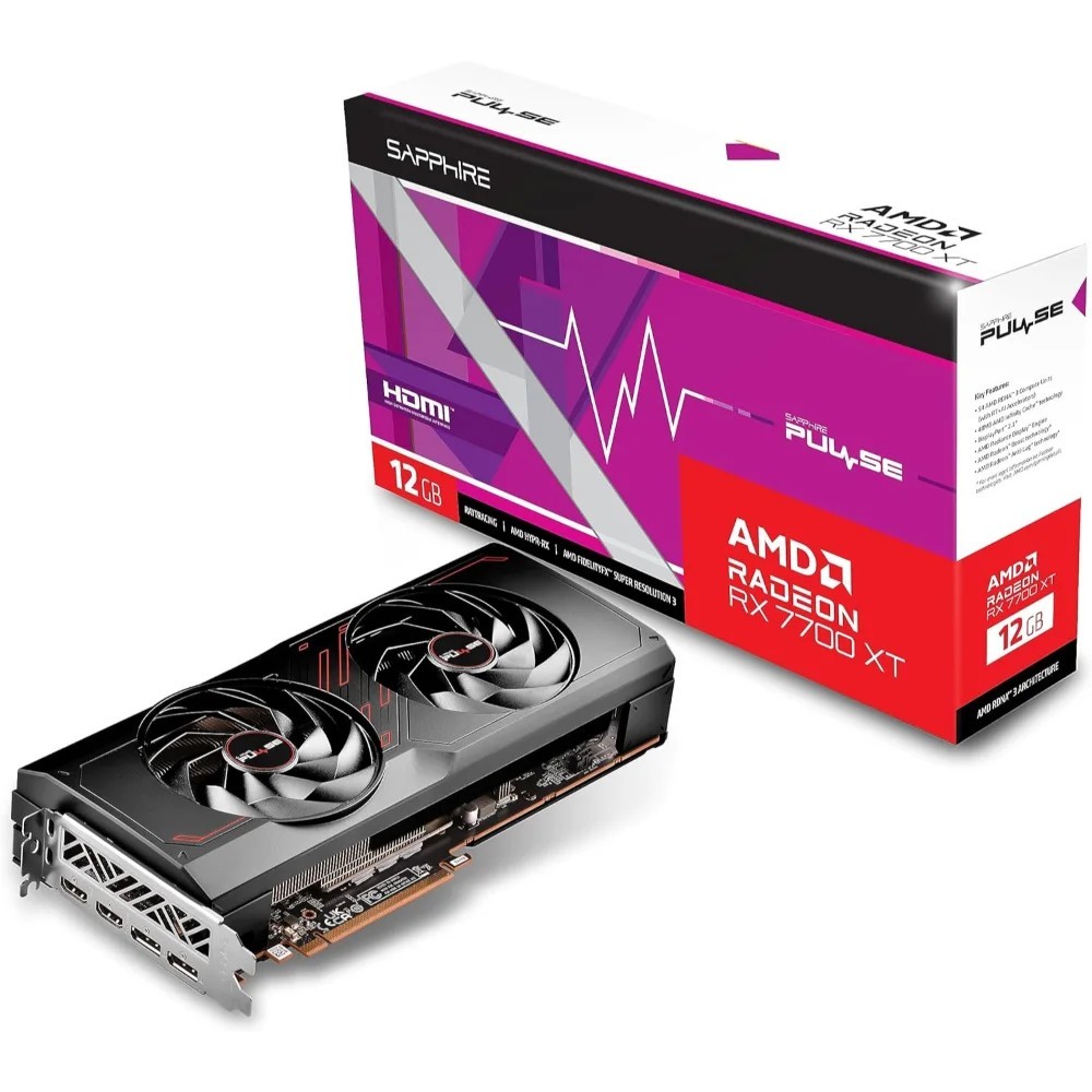 Sapphire Pulse AMD Radeon RX 7700 XT 12GB Graphics Card - Refurbished