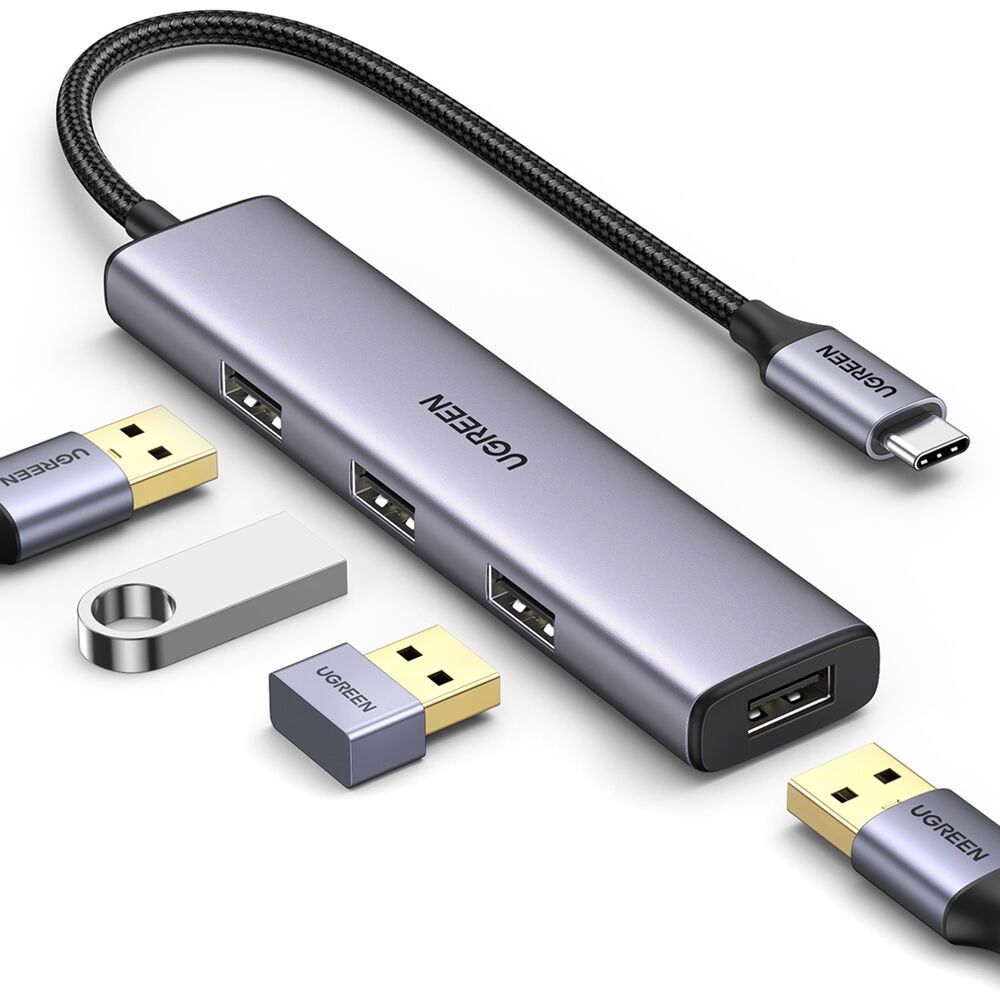 Ugreen Cables:20841 4-In-1 Usb-C Hub Grey