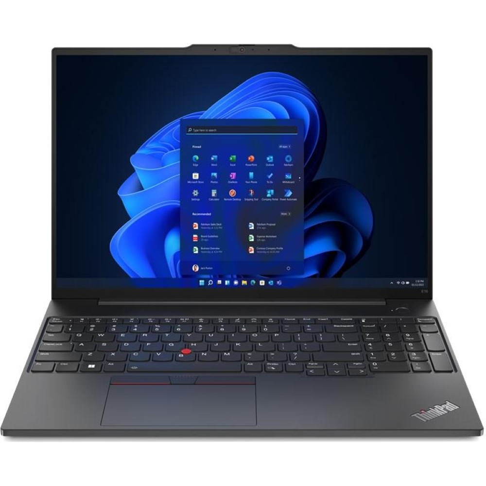 Lenovo ThinkPad E16 Gen 3 Intel Core Ultra 7 255H AI PC 16GB SO-DIMM DDR5-5600 512GB SSD M.2 2242 PCIe 4.0×4 NVMe® Opal 2.0 16″ WUXGA (1920×1200) IPS 300nits Anti-glare Backlit English (EU) NO OS Black