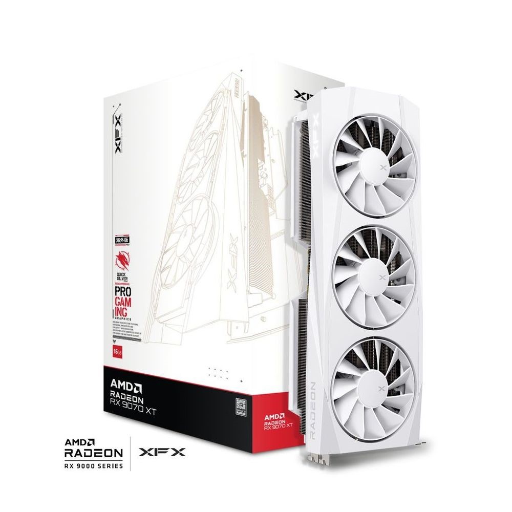 Xfx Graphic Cards:9070Xt Quick Silver White