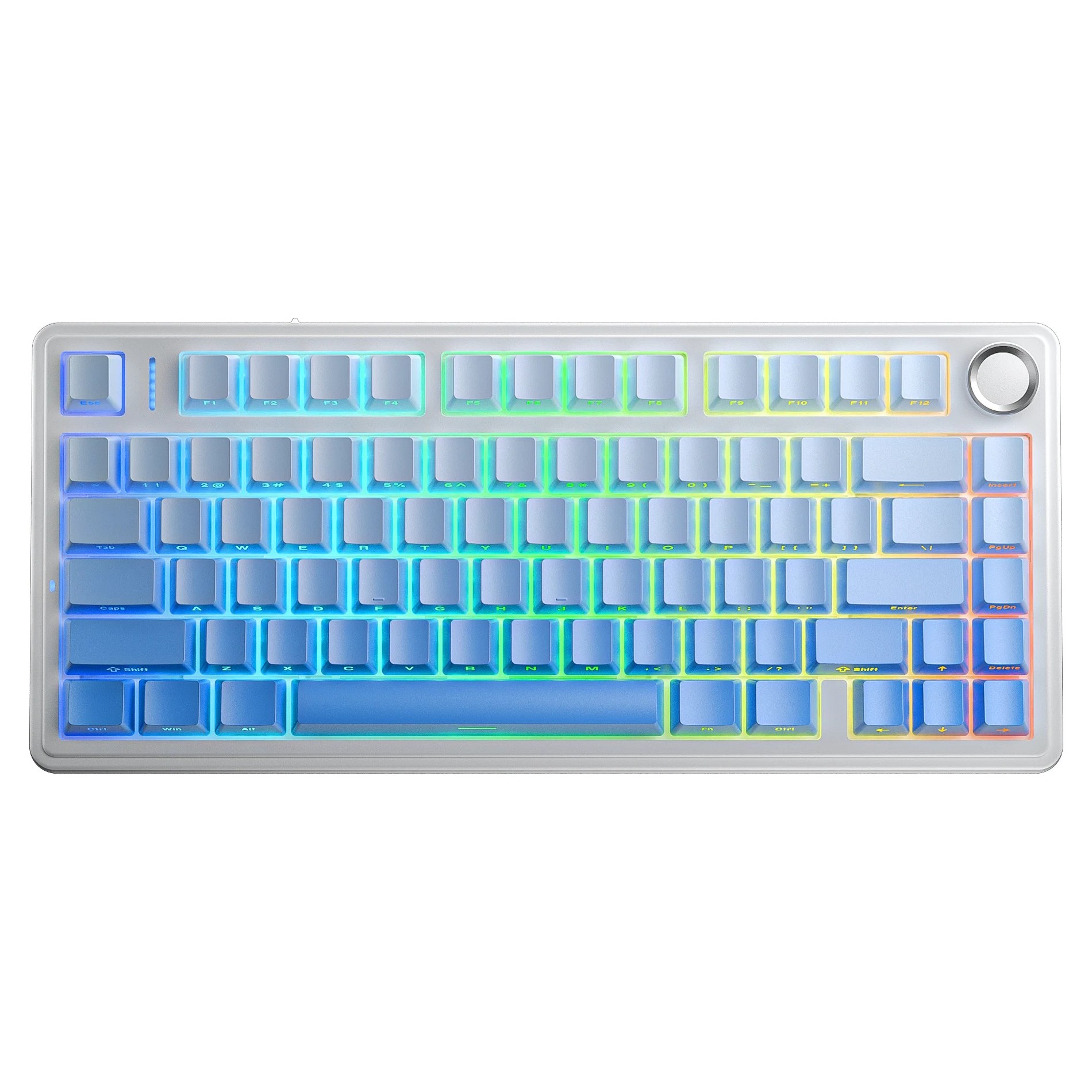 AULA F75 Gasket Mechanical Keyboard Gradient Blue Side Engraved Star Switches