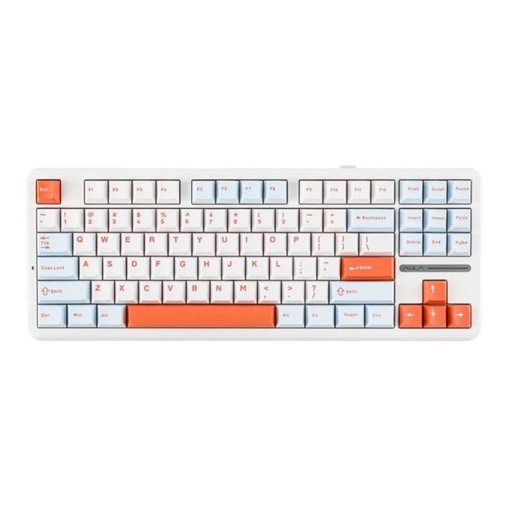 AULA F87 Pro Gasket Mechanical Keyboard White Blue Reaper Switches