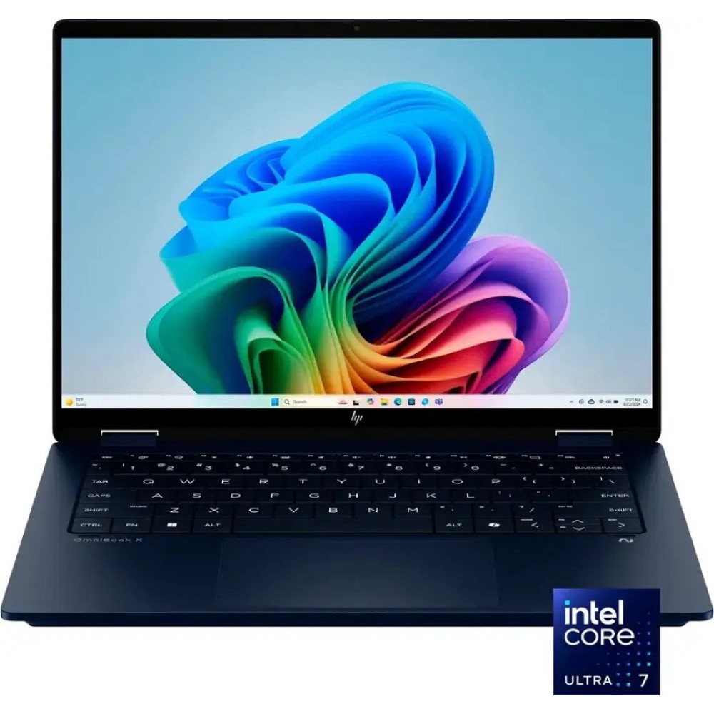 HP OmniBook X Flip 14-FM0023DX Intel Core Ultra 7 256V 16GB 1TB SSD 14" 2K OLED Touchscreen x360 Display Backlit KB Fingerprint Reader Win11 Eclipse Gray