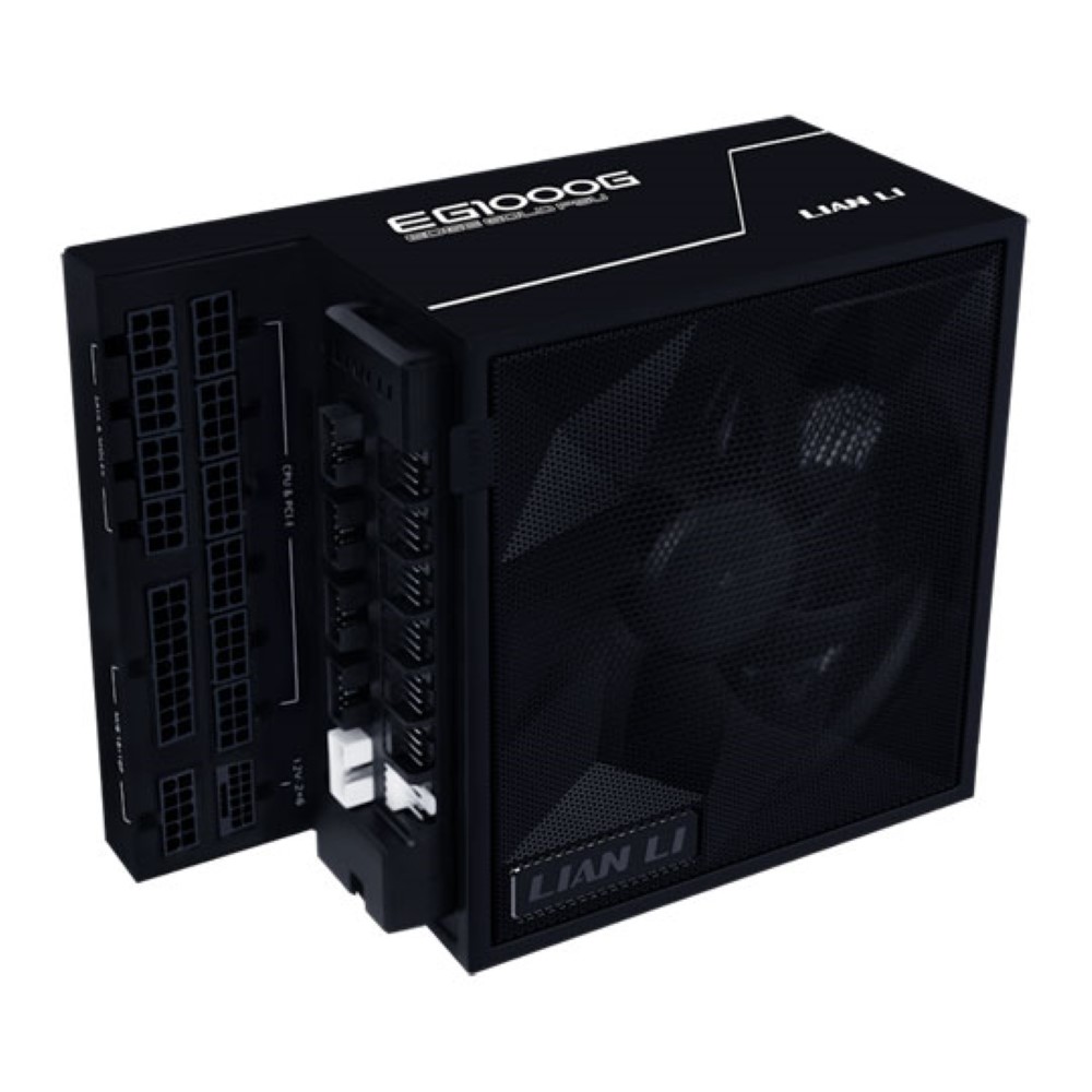 Lian Li Edge 1000W PCIE 5.1 Fully Modular 80 Pluse Gold PSU with USB & Fan Hub – Black