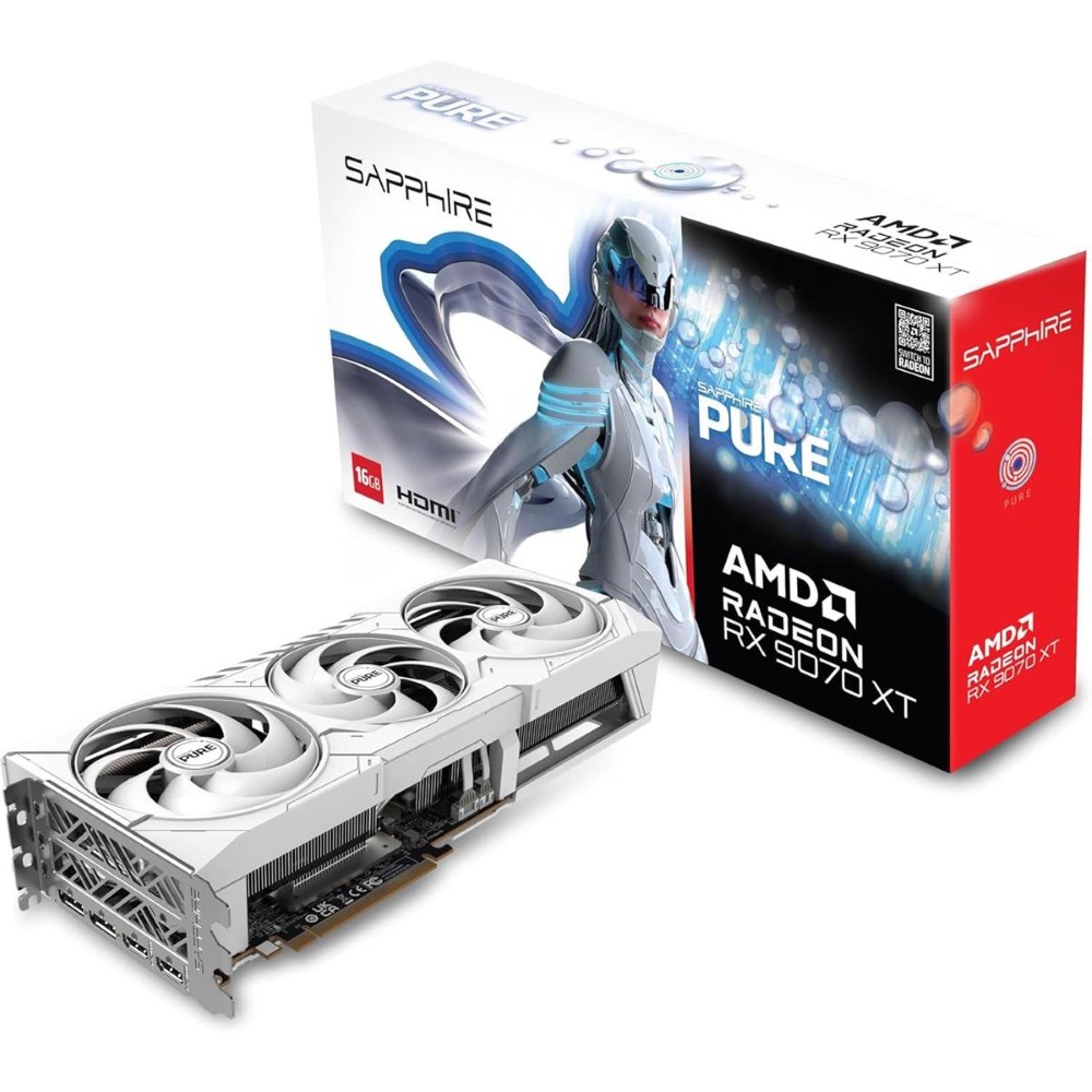 Sapphire Pure Radeon RX 9070 XT 16GB GDDR6 PCI Express 5.0 x16 ATX Graphics Card
