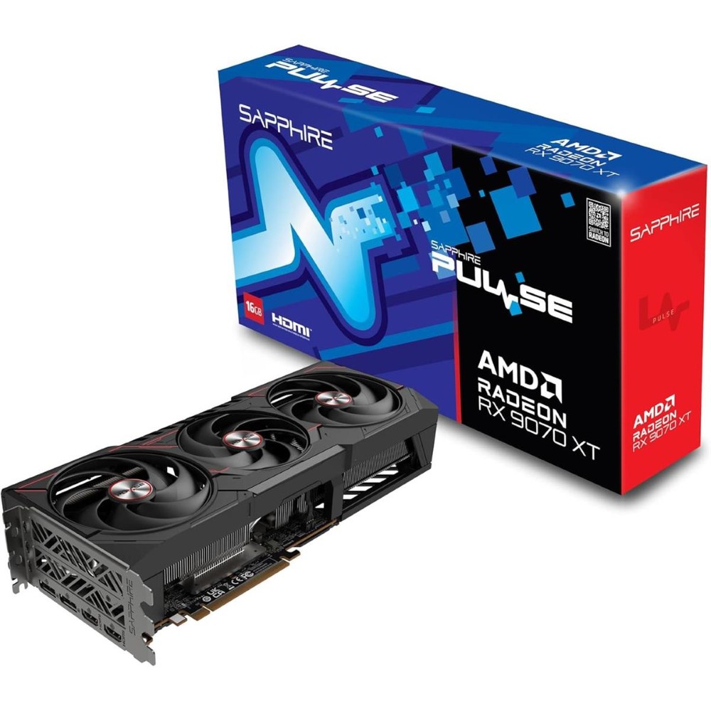Sapphire Pulse Radeon RX 9070 XT 16GB GDDR6 PCI Express 5.0 x16 ATX Graphics Card
