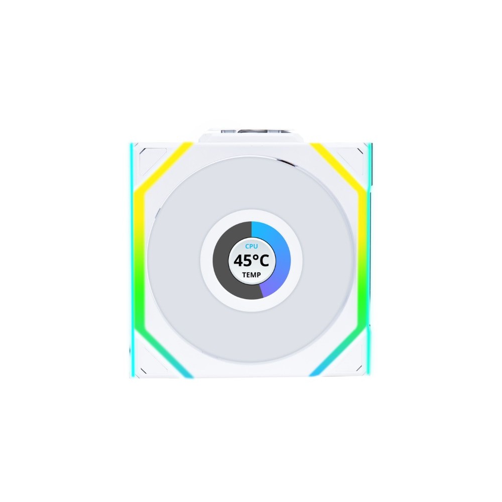 ian Li UNI FAN SL120 Wireless LCD ARGB Reverse Blade Case Fan – White
