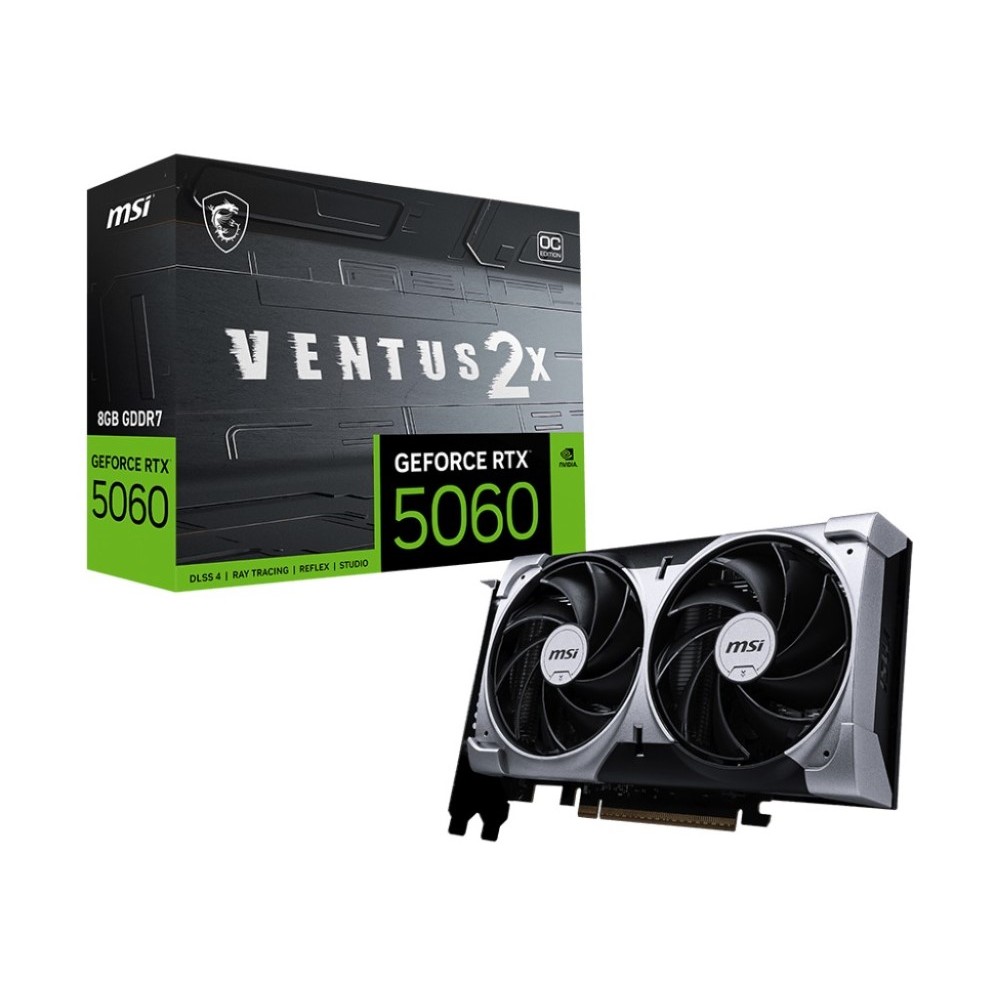 MSI VENTUS GeForce RTX 5060 8GB 2X OC GDDR7 PCIe 5.0 x16 Graphics Card