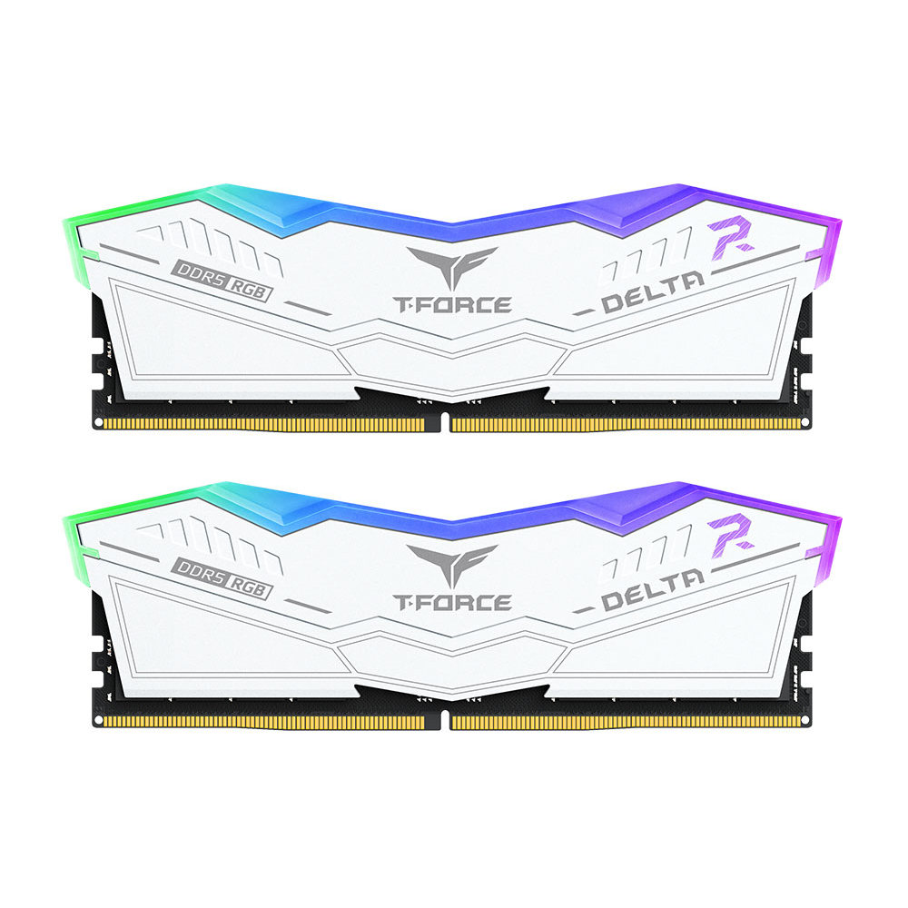 TeamGroup T-Force Delta RGB 16GB (2 x 8GB) 288-Pin PC RAM DDR5 5200 Memory White