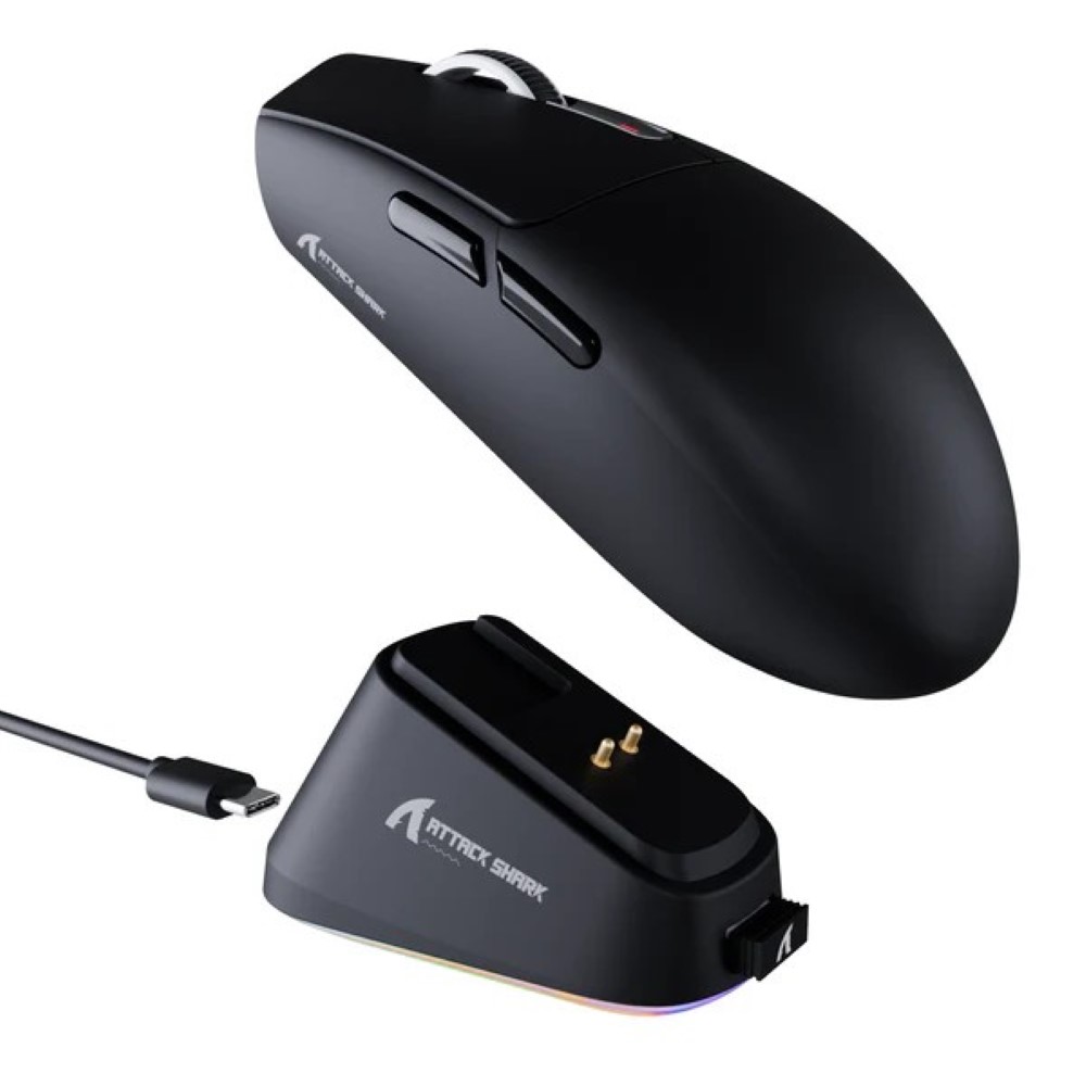 ATTACK SHARK G3PRO Tri-mode Wireless Gaming Mouse with Charge Dock 25000 DPI Ultra Lightweight Balck