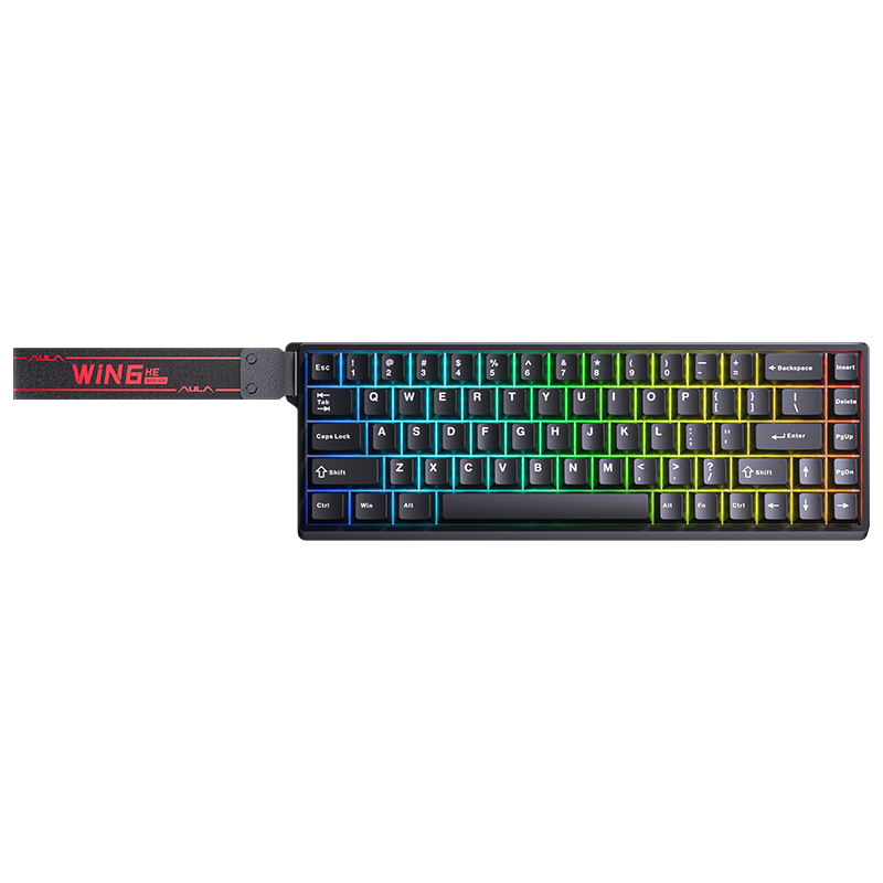 AULA WIN68HE Gray Wood Magnetic RT, Extreme Response, Gaming Keyboard Black (AULA NEW STOCK)