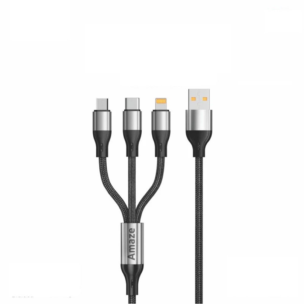 Amaze A30 3-in-1 USB to Micro/TypeC/iP Cable 3.5A 1.2m
