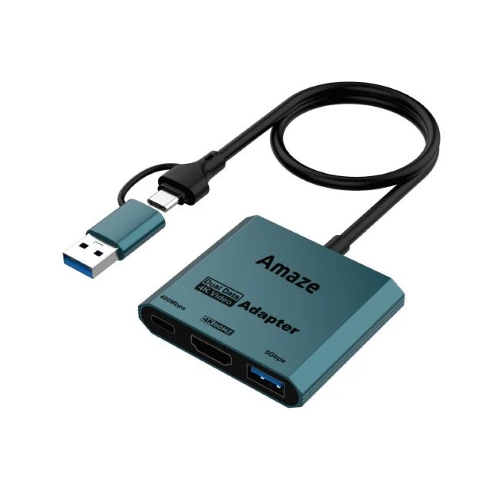 Amaze A315 Type C + USB to 3 in 1 Hub Black