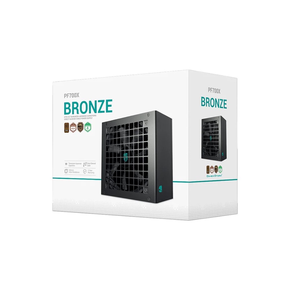 DeepCool PF700X 700W Cybenetics 80+ Bronze ATX 2.52 Sleeved Cable Power Supply
