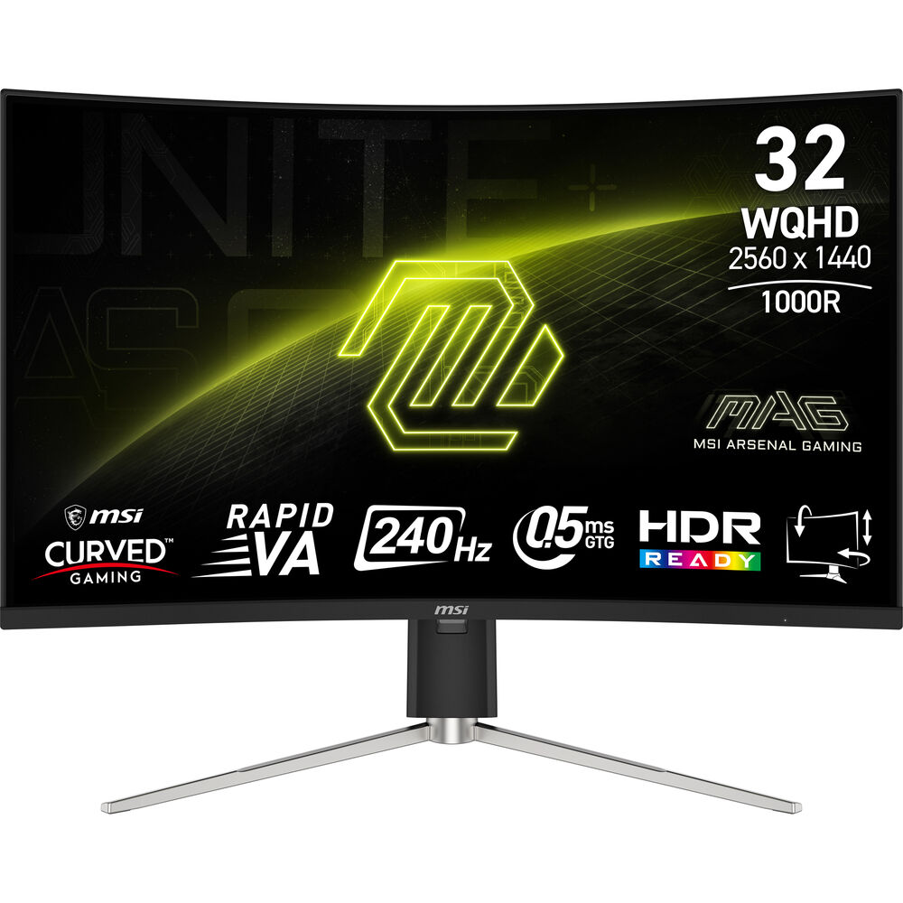 MSI MAG 325CQRXF E2 31.5″ QHD 2560 x 1440 HDR 240 Hz Curved 1000R Gaming Monitor (Open Box)
