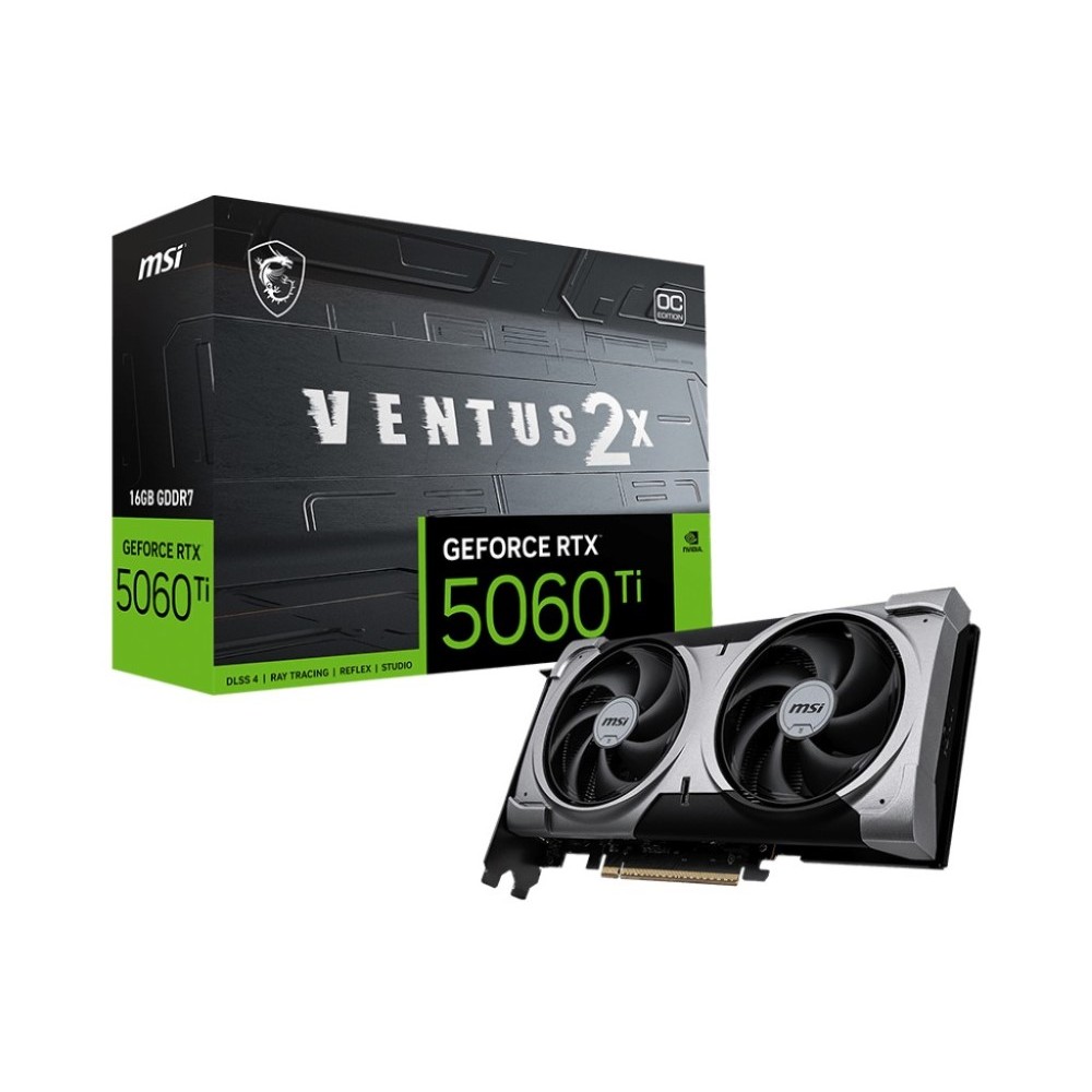 MSI VENTUS GeForce RTX 5060 Ti 16GB 2X OC PLUS GDDR7 PCIe 5.0 x16 Graphics Card