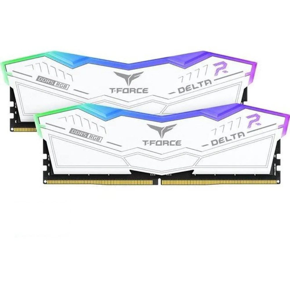 TeamGroup T-Force Delta RGB 64GB (2 x 32GB) 288-Pin PC RAM DDR5 6000 CL38 (PC5 48000) Desktop Memory White