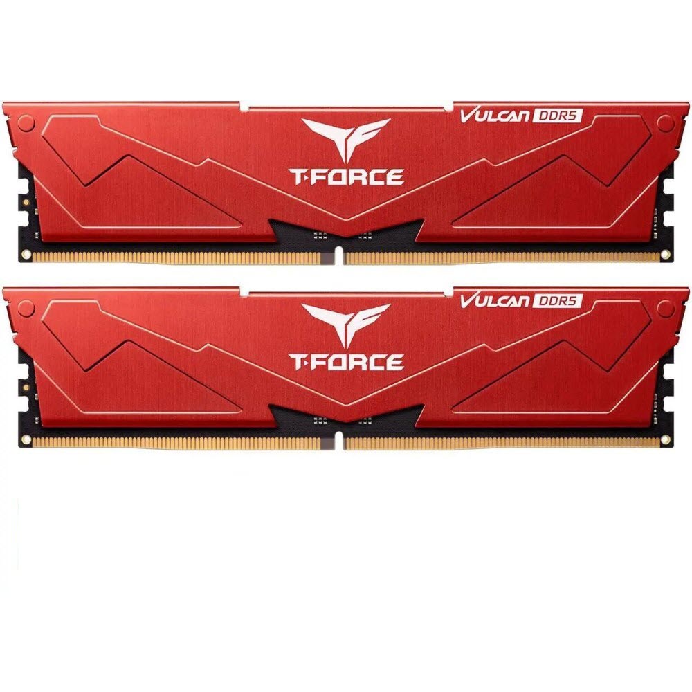 TeamGroup T-Force Vulcan 32GB (2 x 16GB) 288-Pin PC RAM DDR5 6000 CL38 (PC5 48000) Desktop Memory Red
