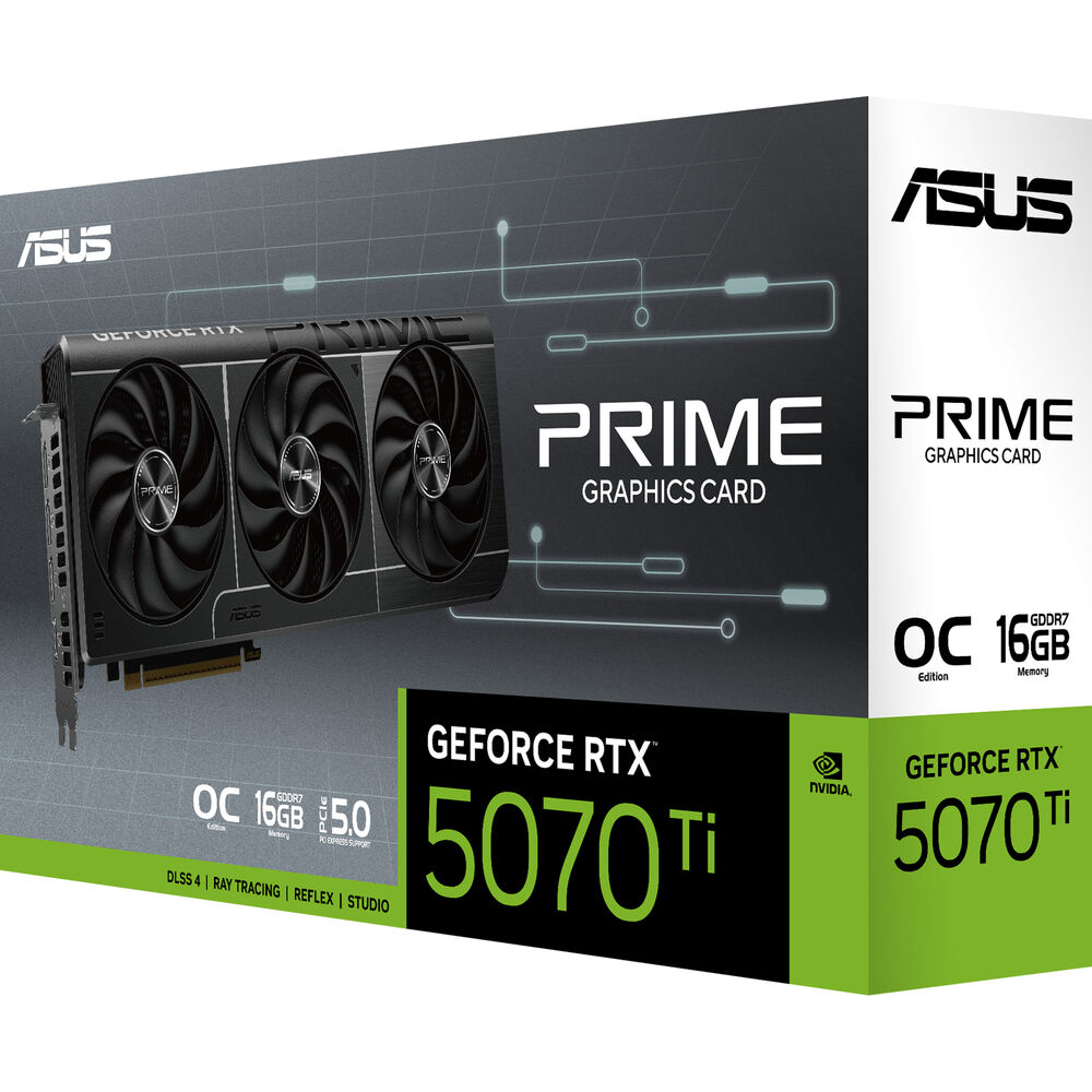 ASUS PRIME GeForce RTX 5070 Ti 16GB 256-Bit GDDR7 PCI Express 5.0 DLSS 4.0 Graphics Card
