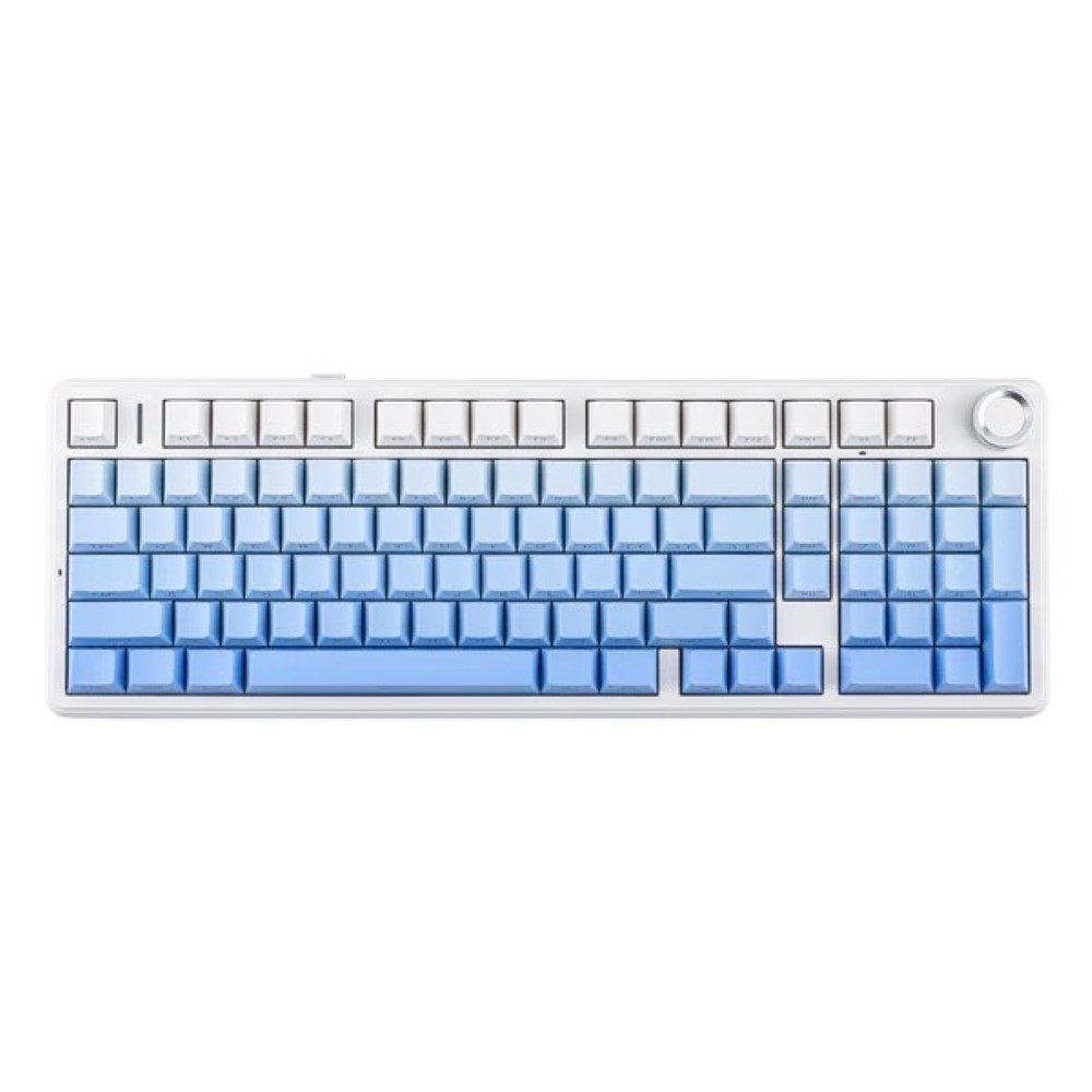 AULA F99 PRO Gasket-Mounted Triple-Mode Mechanical Keyboard Gray Wood Switch (Gradient Blue)