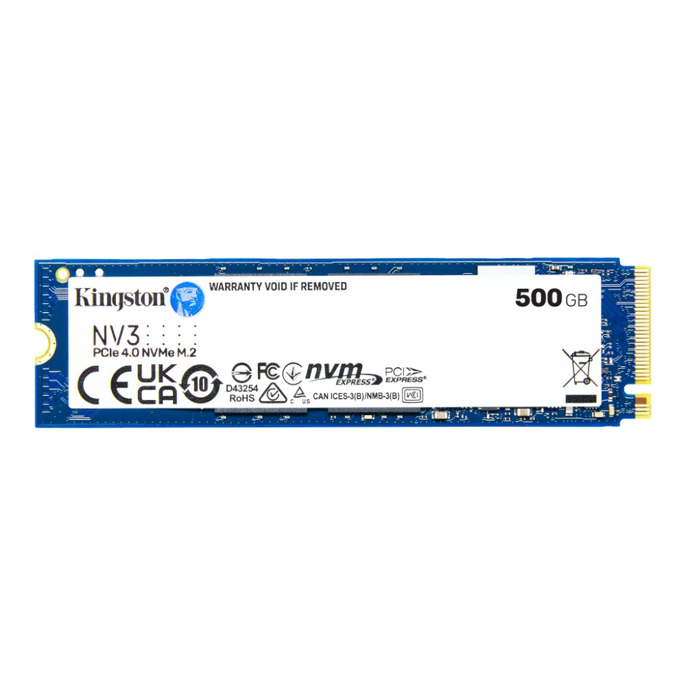 Kingston NV3 500GB M.2 2280 NVMe SSD, PCIe 4.0 Gen 4×4, Up to 6000 MB/s
