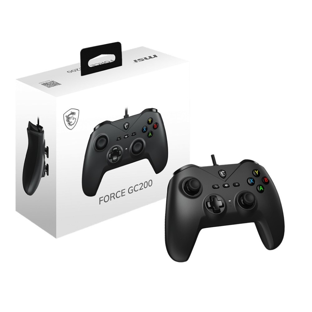 MSI Force GC200 Wired with Dual Vibration Gaming Controller Black