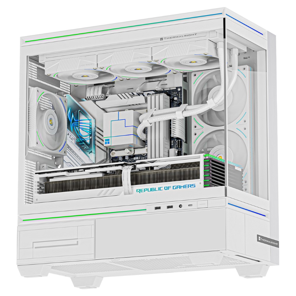 Thermalright TL-M10W Mid-Tower Micro-ATX Gaming Case - White With 4 Fans