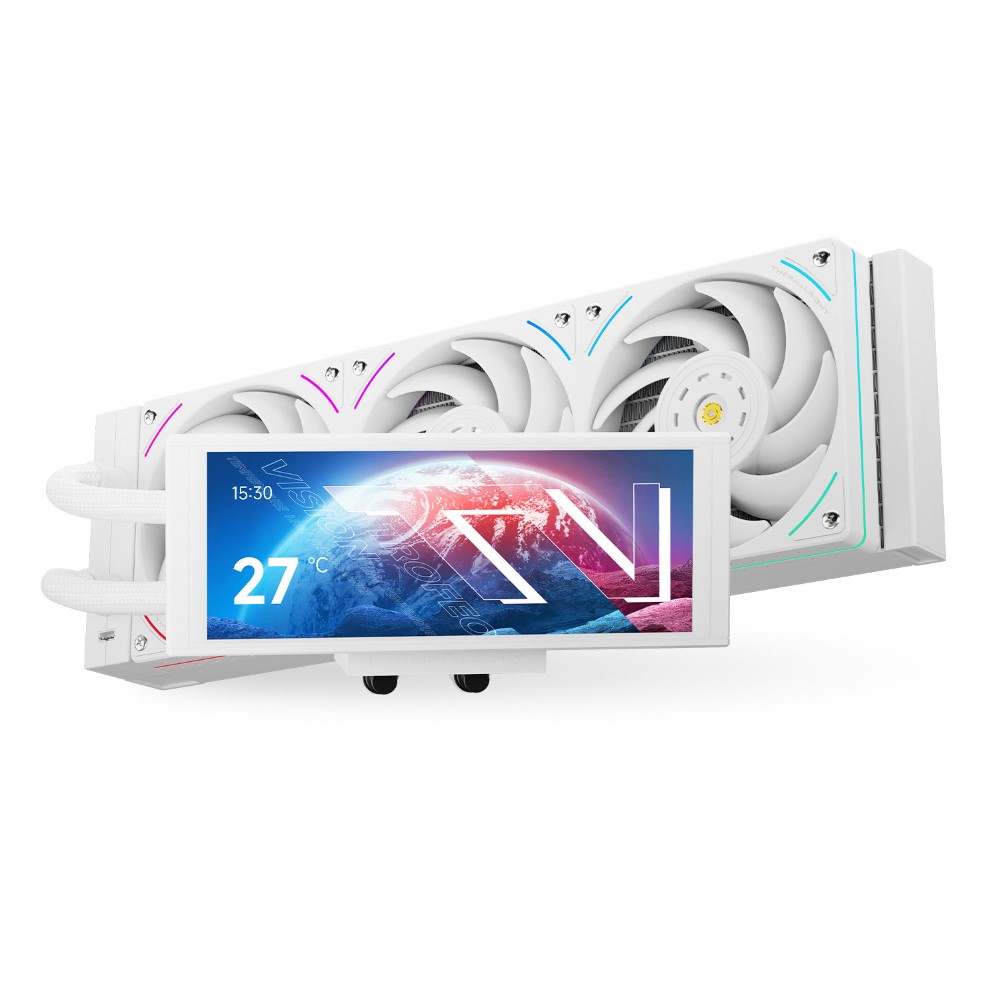 Thermalright Trofeo Vision 360 ARGB CPU AIO Cooler White IPS LCD Screen with 1280×480 Resolution