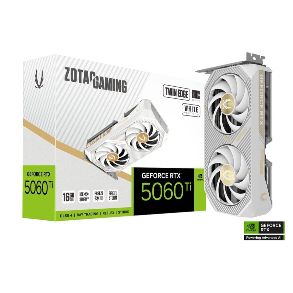 ZOTAC GAMING GeForce Twin Edge OC White Edition GeForce RTX 5060 Ti 16GB GDDR7 PCI Express 5.0 x8 ATX Graphics Card