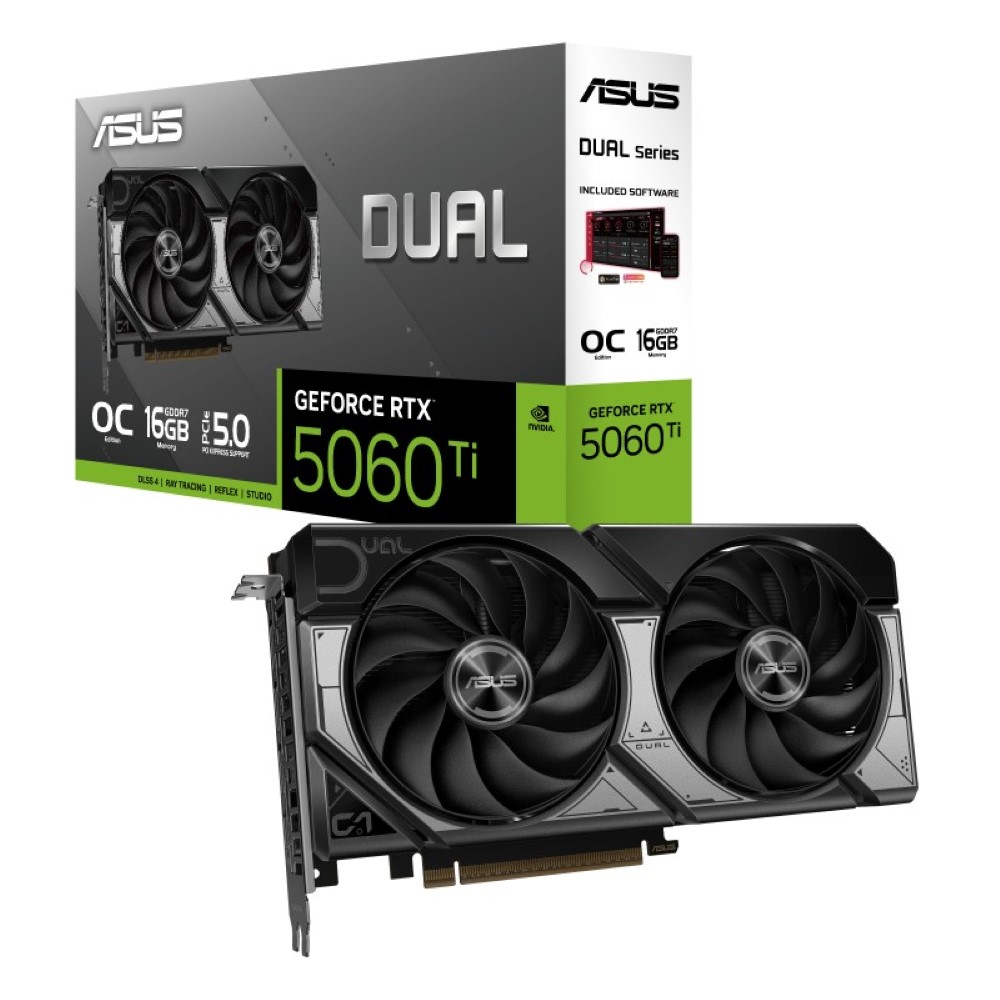 ASUS Dual GeForce RTX 5060 Ti 16GB GDDR7 OC Edition Gaming Graphics Card