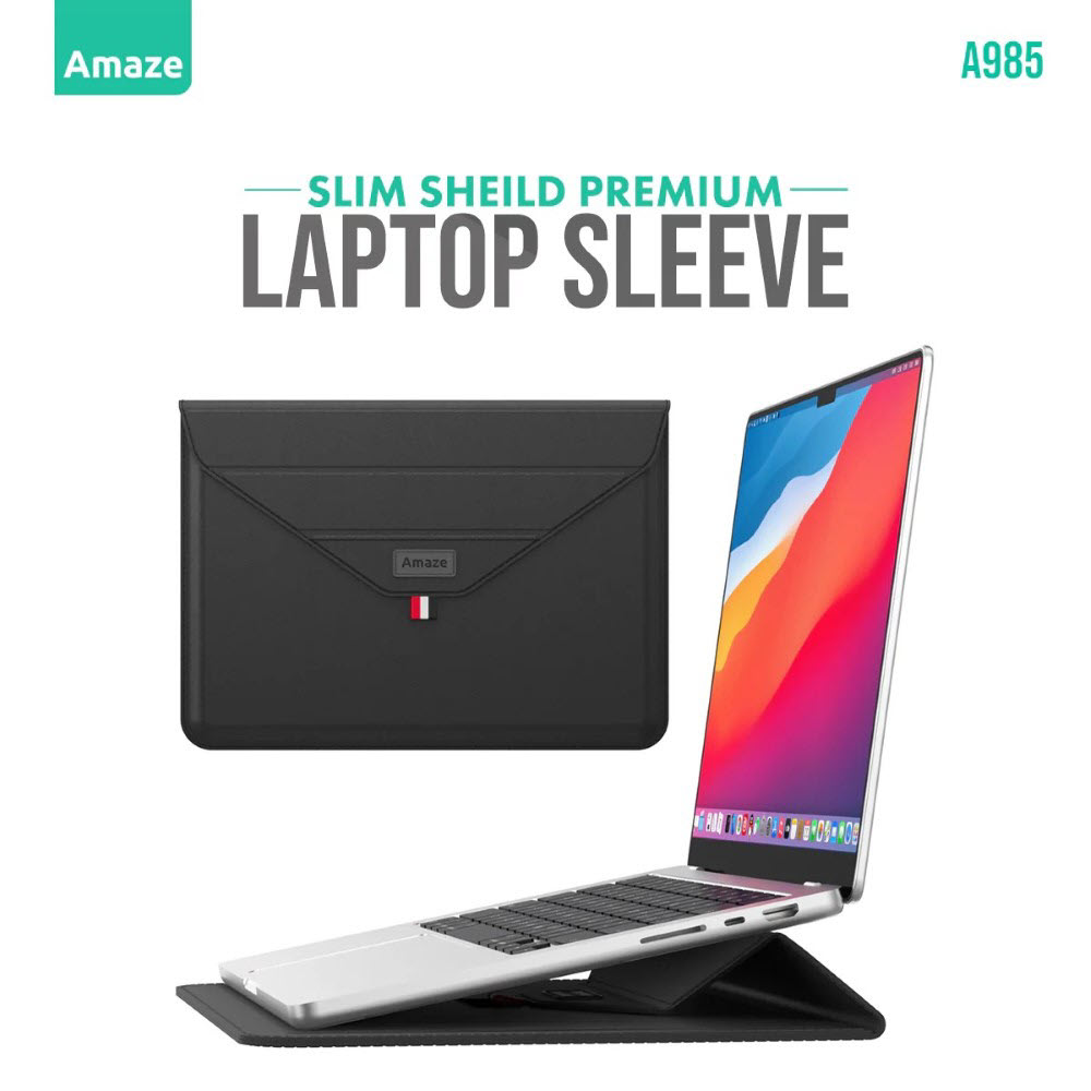 Amaze A985 Slim Shield Premium Laptop Sleeve 15/16 inch Black