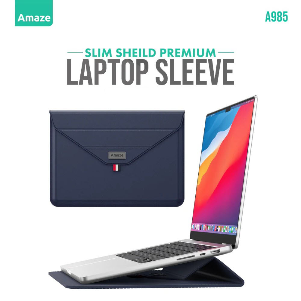 Amaze A985 Slim Shield Premium Laptop Sleeve 15/16 inch Navy Blue