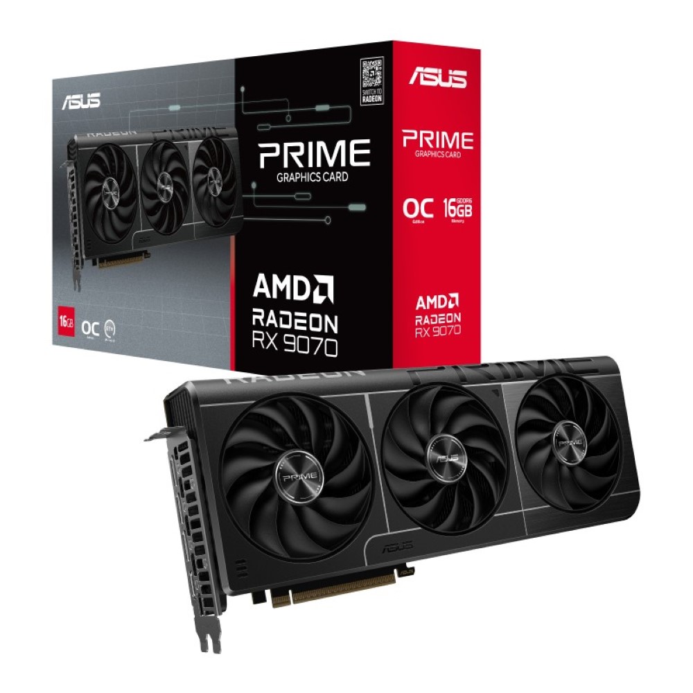 ASUS Prime Radeon RX 9070 16GB GDDR6 OC Edition Graphics Card