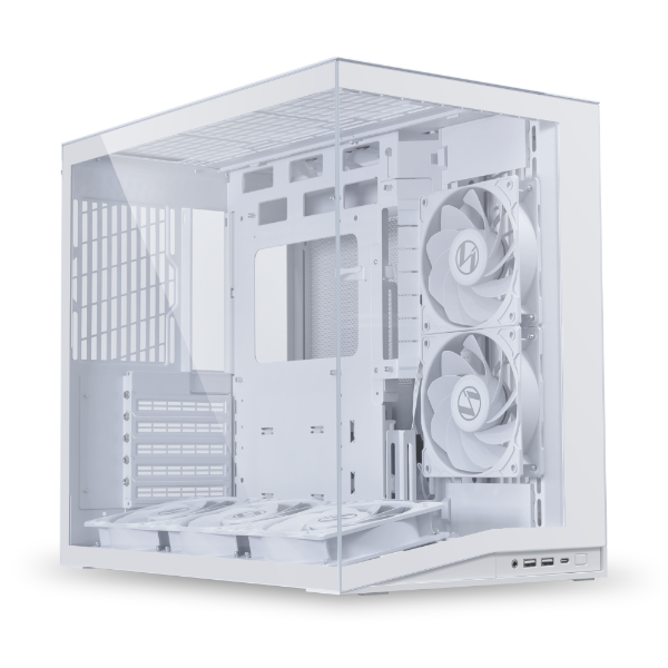 Lian Li O11 Dynamic Mini V2 Flow 5 Pre Installed Non RGB Gaming Computer Case – White