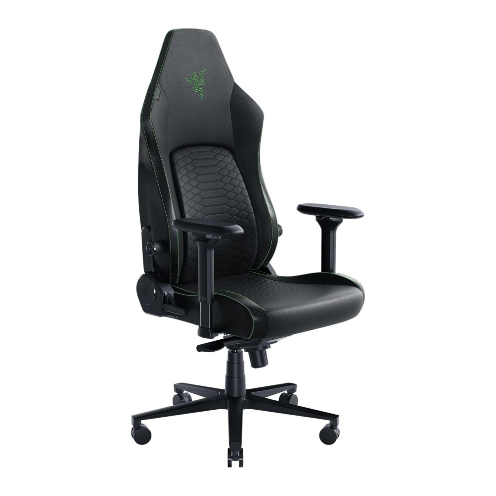Razer Iskur V2 Gaming Chair, Built-in Lumbar Support, High Density Foam Cushion, 4D Armrest, Head Cushion Include, EPU Grade Synthetic Leather, Black