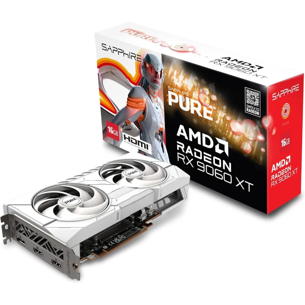 Sapphire Pure Radeon RX 9060 XT 16GB GDDR6 PCI Express 5.0 x16 ATX Graphics Card