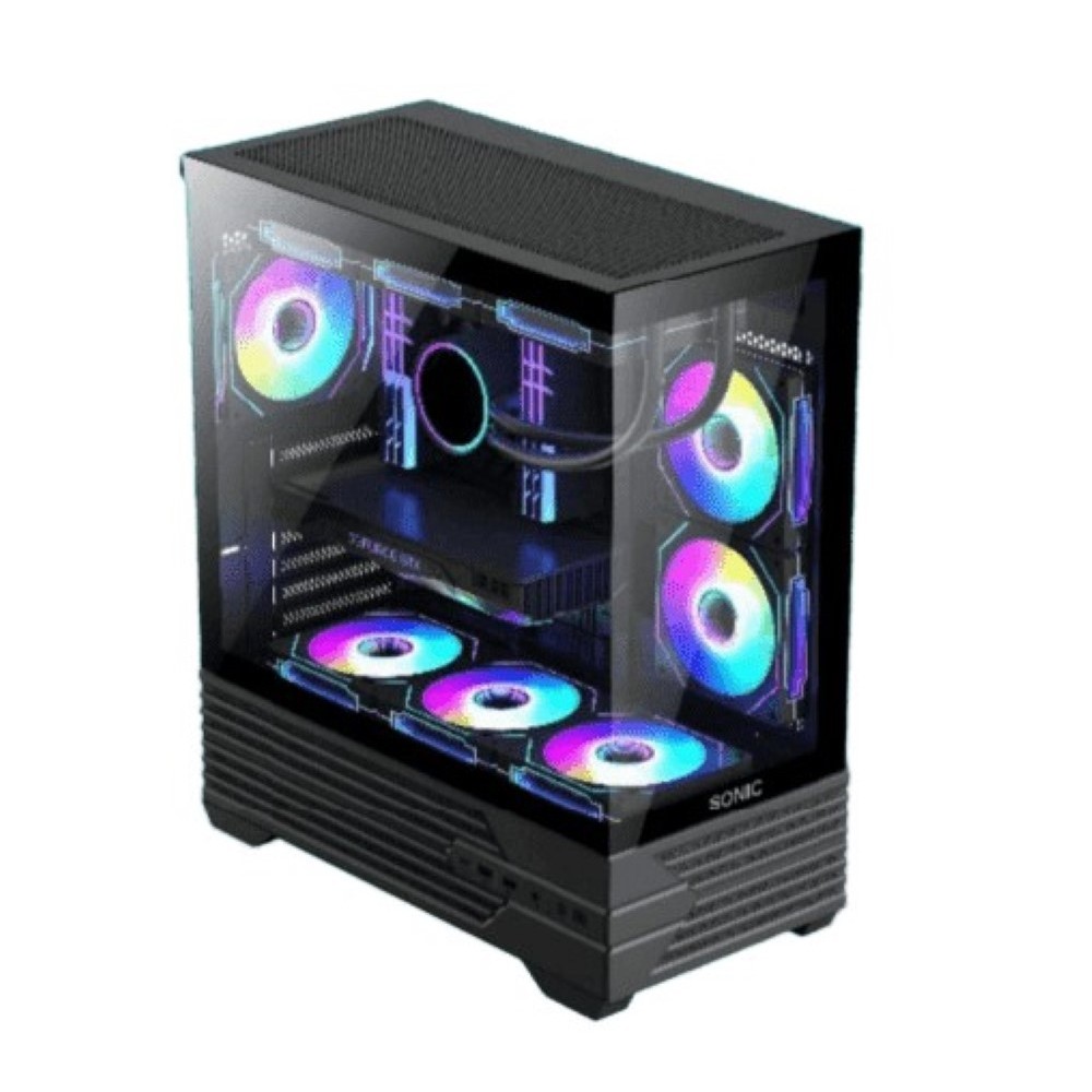 Sonic K10 ATX ARGB Gaming Case (3x ARGB Fans) – Black