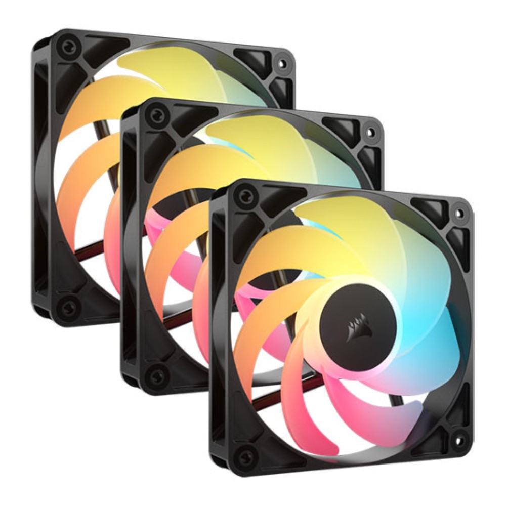Corsair RS120-R ARGB 120mm PWM Reverse Fan 3-Pack – Black